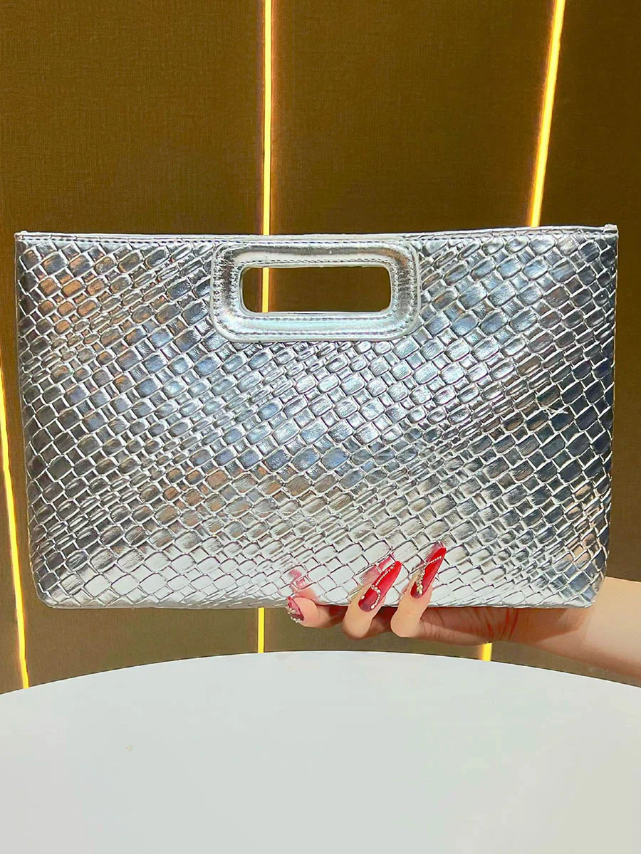 Chains Geometric Shiny Snakeskin Crossbody Bags Evening Bags & Clutches - Image 2