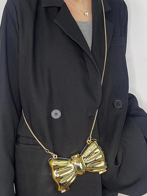 Chains Geometric Shiny Solid Color Bags Accessories