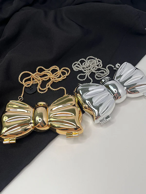 Chains Geometric Shiny Solid Color Bags Accessories - Image 3