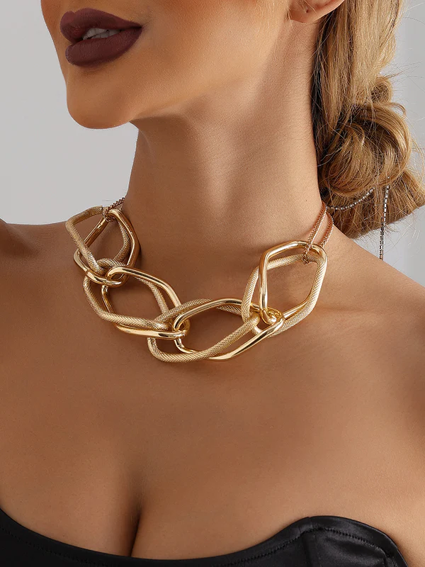 Chains Geometric Solid Color Necklaces Accessories - Image 4