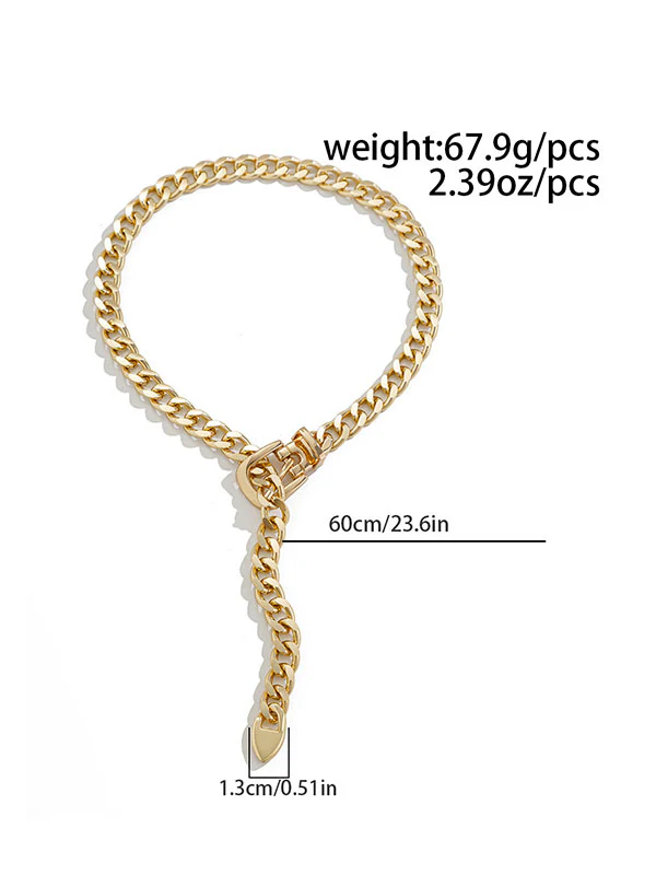 Chains Geometric Solid Color Necklaces Accessories - Image 12