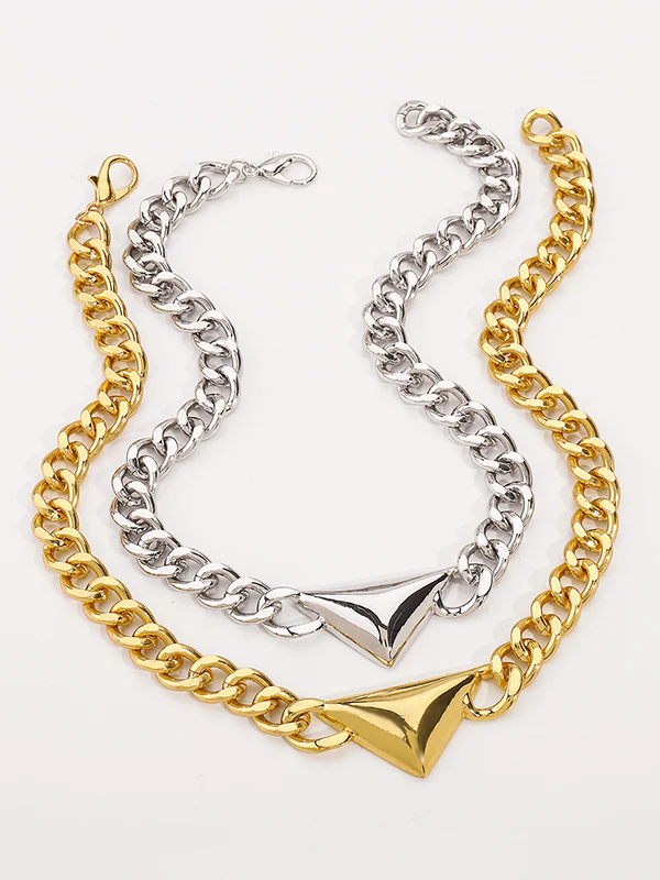 Chains Geometric Solid Color Necklaces Accessories - Image 3
