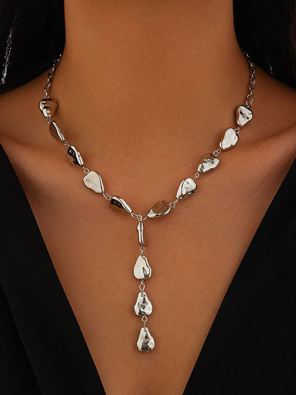 Chains Geometric Split-Joint Dainty Necklace