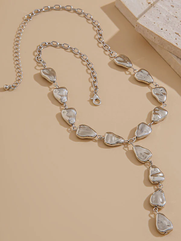 Chains Geometric Split-Joint Dainty Necklace - Image 10