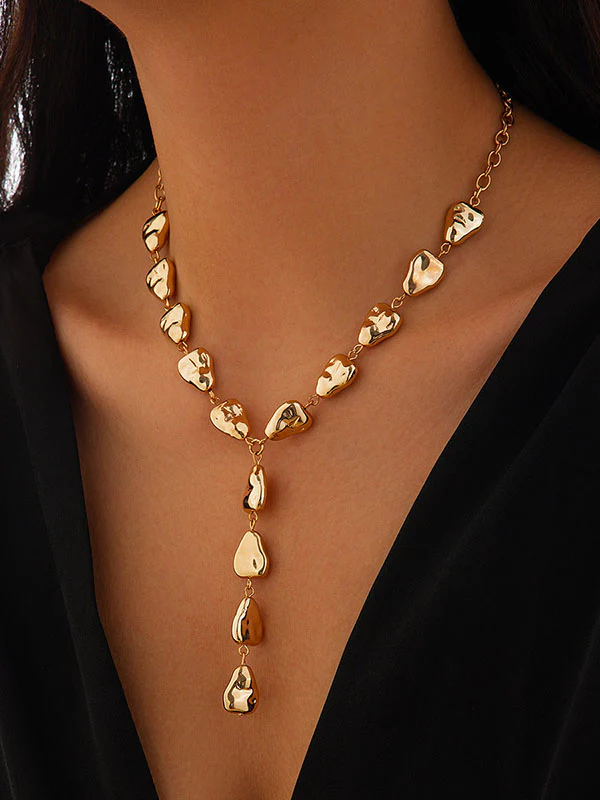 Chains Geometric Split-Joint Dainty Necklace - Image 2