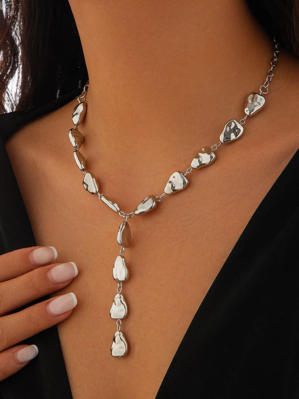 Chains Geometric Split-Joint Dainty Necklace - Image 3
