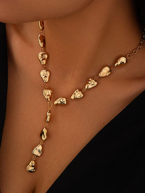 Chains Geometric Split-Joint Dainty Necklace - Image 4