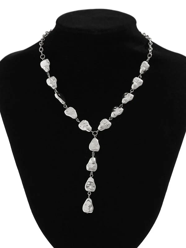 Chains Geometric Split-Joint Dainty Necklace - Image 6