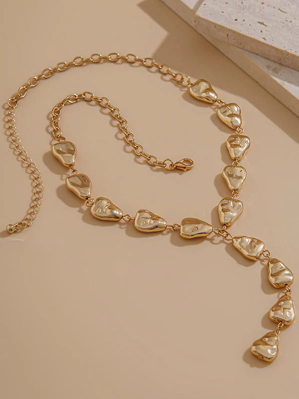 Chains Geometric Split-Joint Dainty Necklace - Image 9