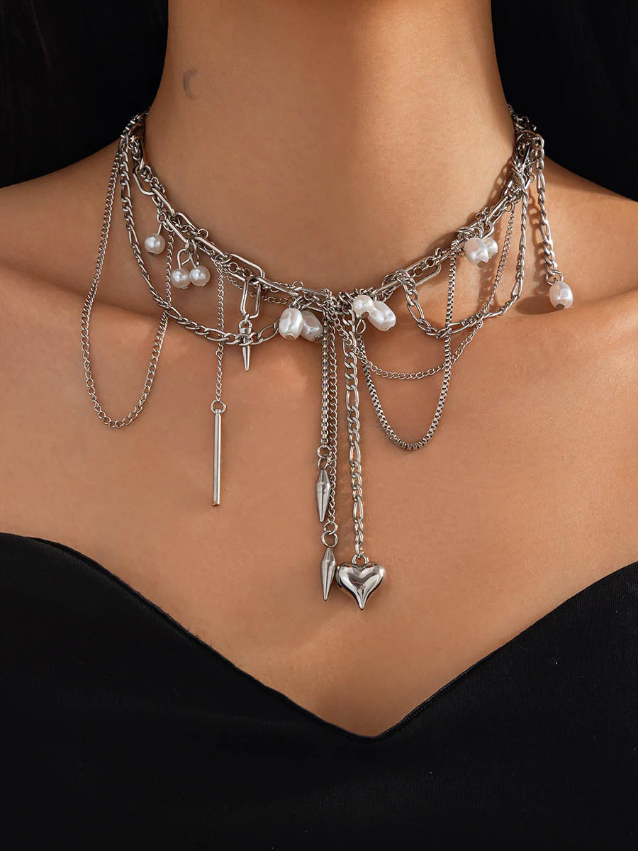 Chains Geometric Tasseled Necklaces Accessories