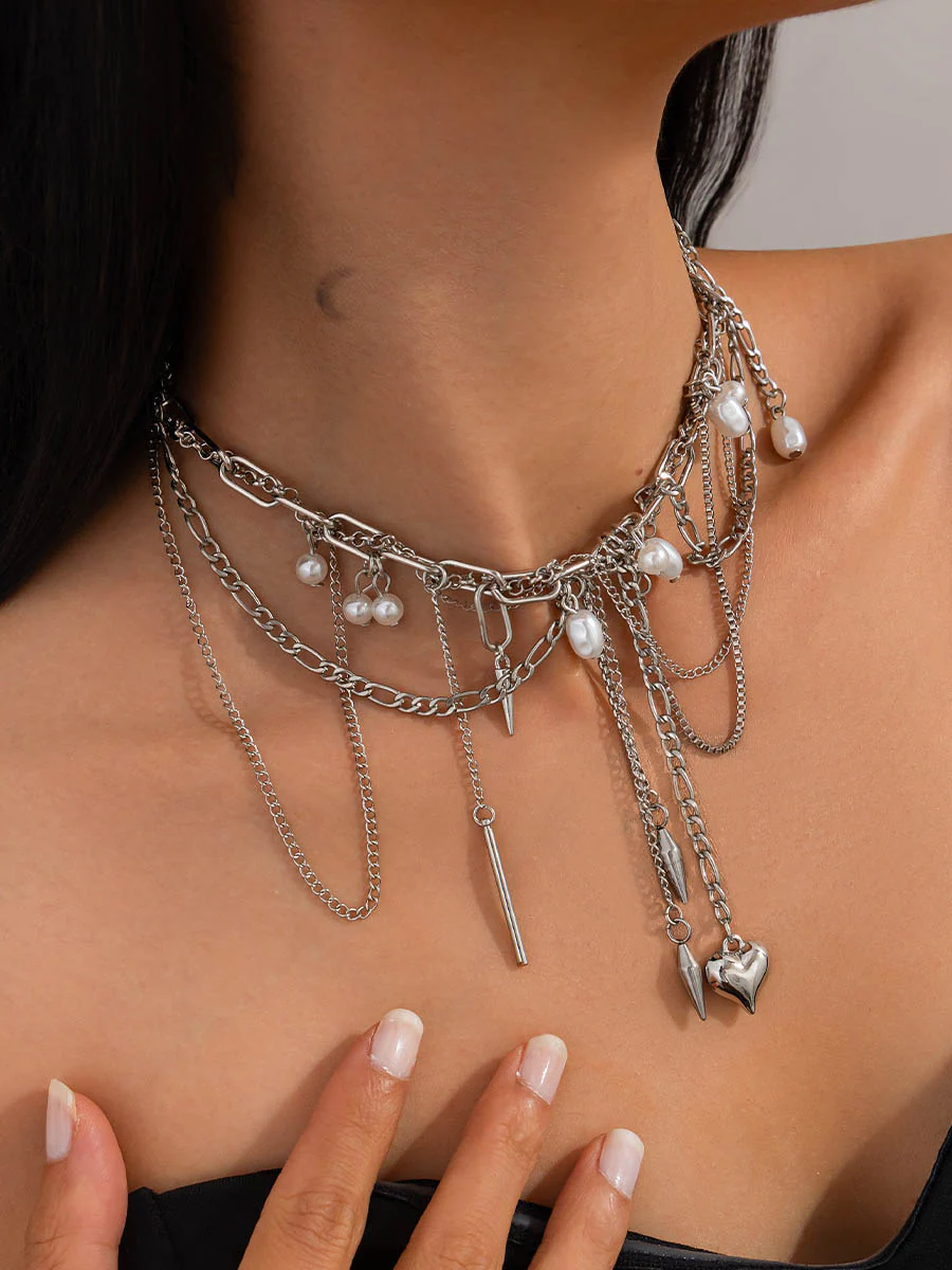 Chains Geometric Tasseled Necklaces Accessories - Image 2