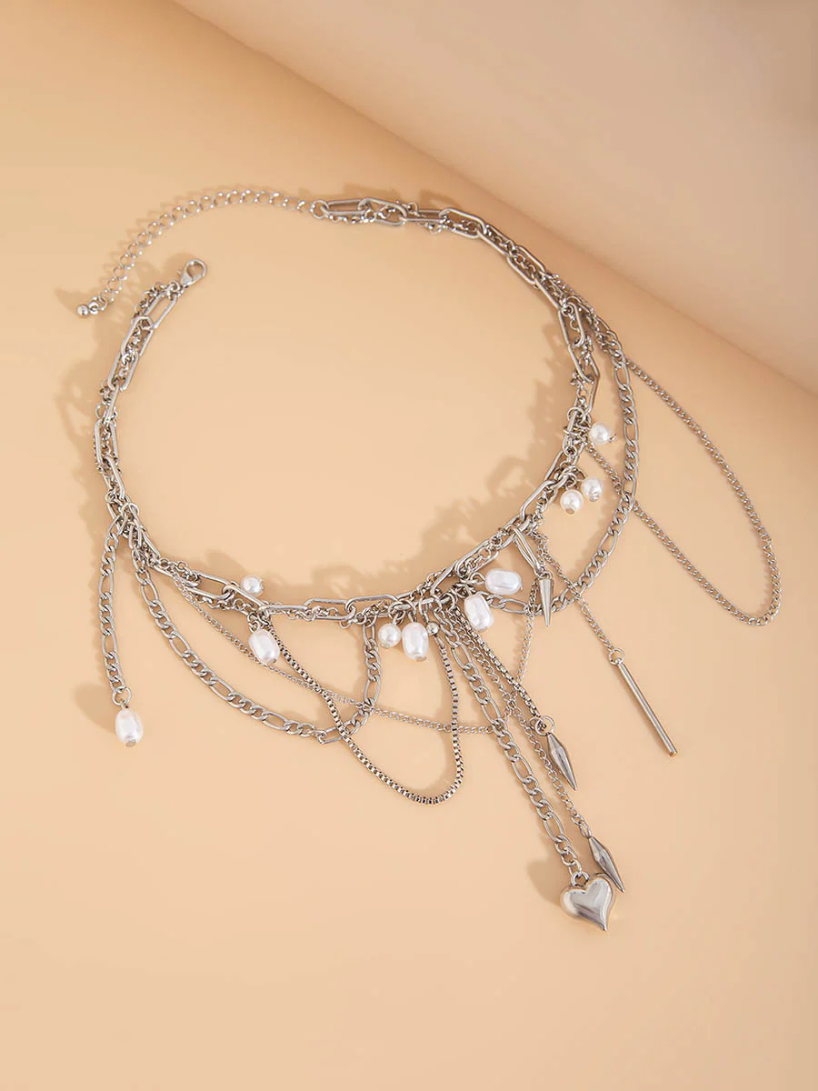 Chains Geometric Tasseled Necklaces Accessories - Image 3