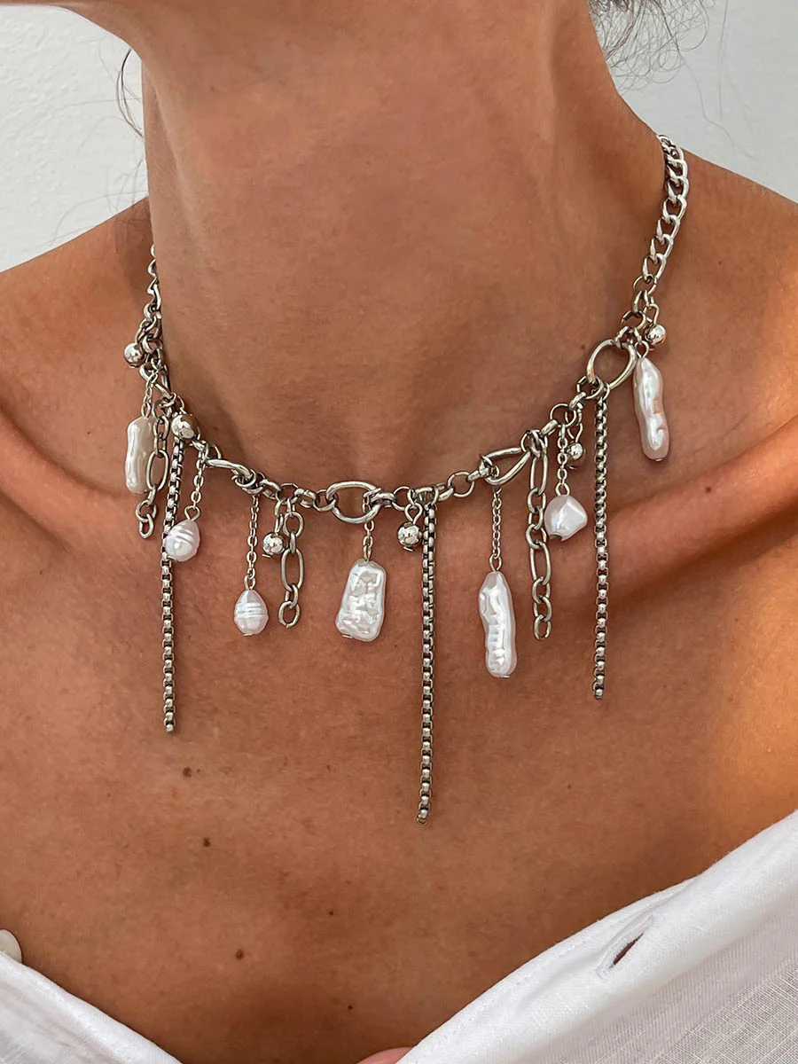 Chains Geometric Tasseled Necklaces Accessories - Image 2