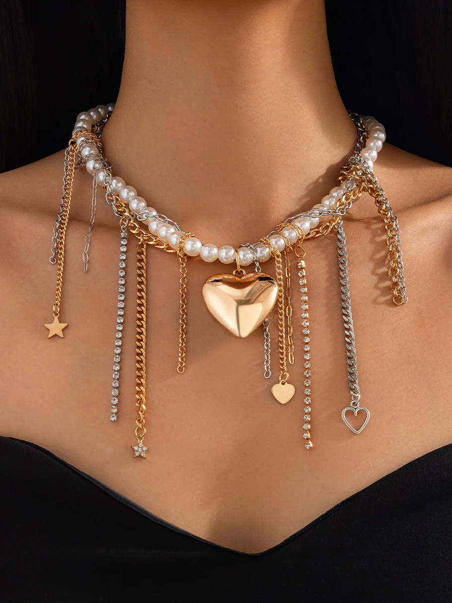 Chains Geometric Tasseled Necklaces Accessories