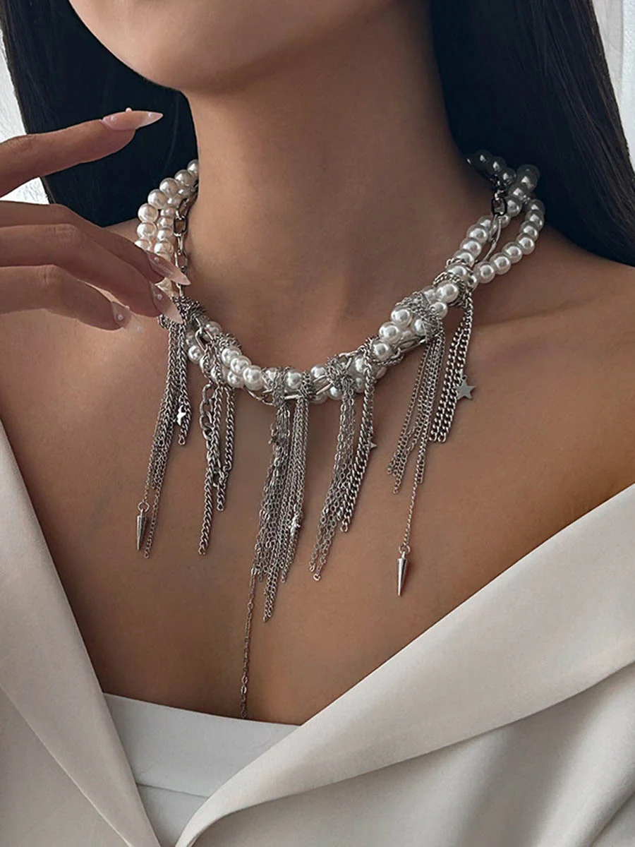Chains Geometric Tasseled Necklaces Accessories - Image 2