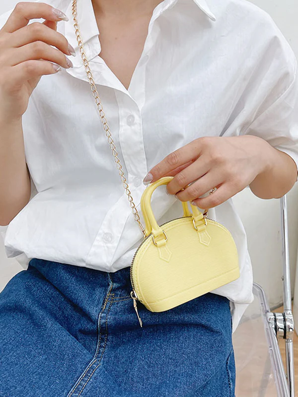 Chains Geometric Zipper Crossbody Bags Satchels - Image 11