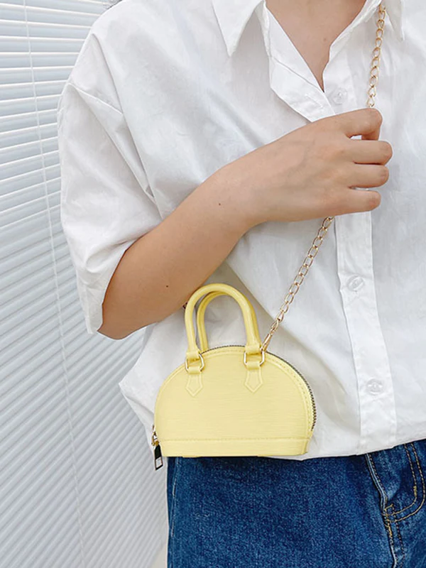 Chains Geometric Zipper Crossbody Bags Satchels - Image 12