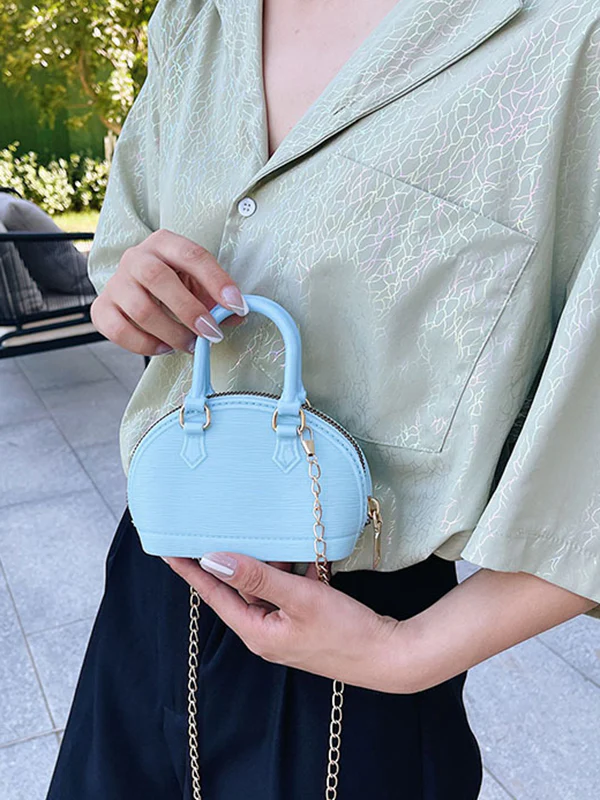 Chains Geometric Zipper Crossbody Bags Satchels - Image 14