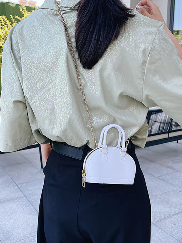 Chains Geometric Zipper Crossbody Bags Satchels - Image 17