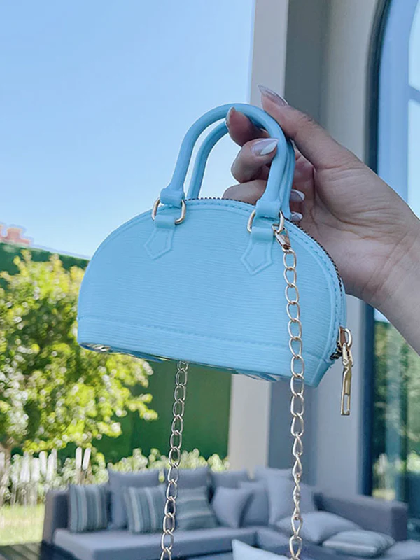 Chains Geometric Zipper Crossbody Bags Satchels - Image 2
