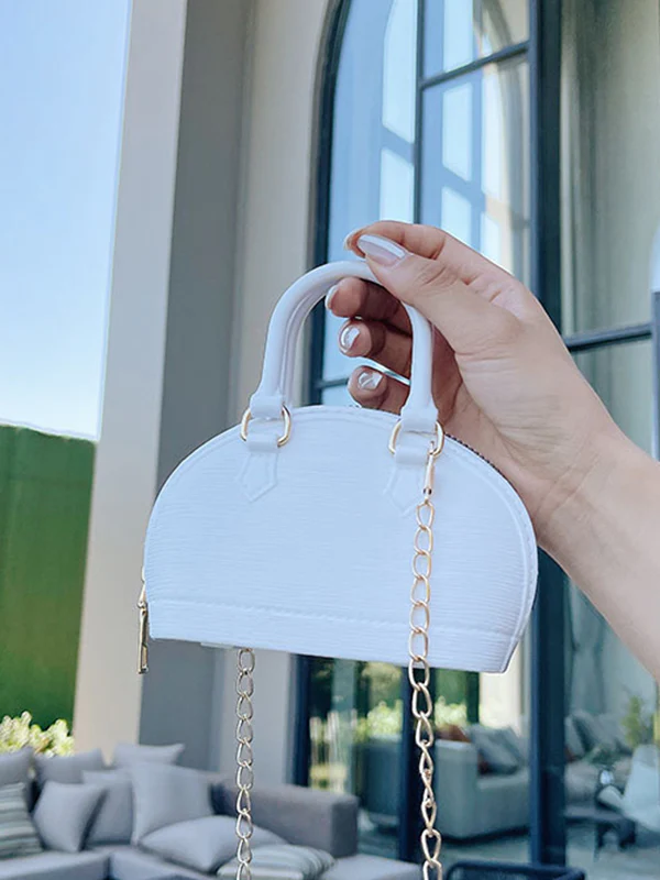 Chains Geometric Zipper Crossbody Bags Satchels - Image 3