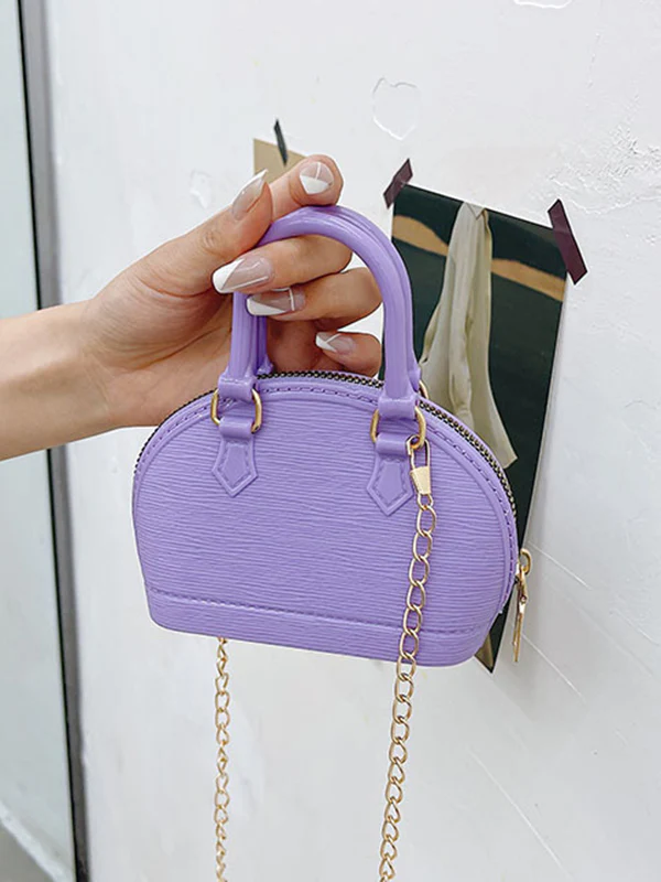 Chains Geometric Zipper Crossbody Bags Satchels - Image 4