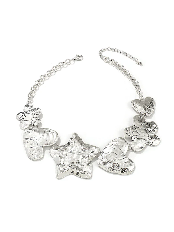 Chains Heart Shape Solid Color Star Shape Necklaces Accessories - Image 7
