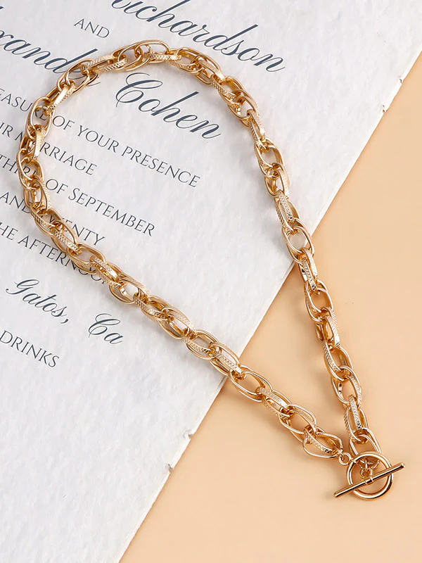 Chains Hollow Solid Color Dainty Necklace Necklaces Accessories - Image 12