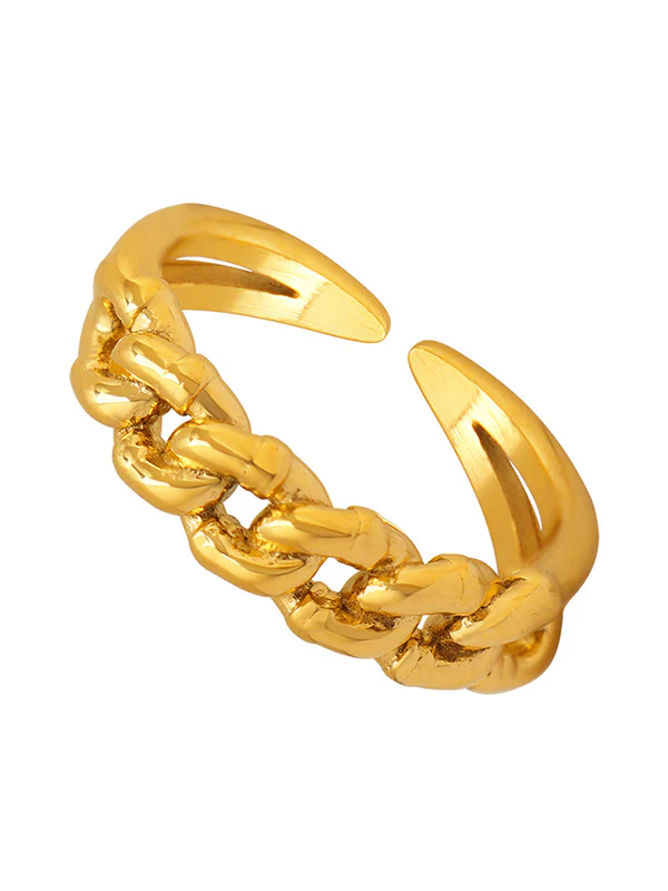 Chains Hollow Solid Color Rings Accessories - Image 10