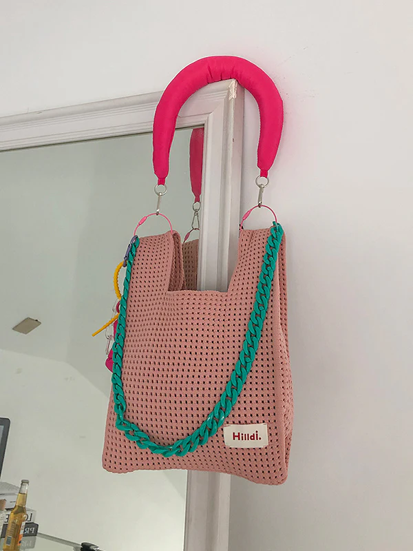 Chains Hollow Woven Shoulder Bags Handbags - Image 5