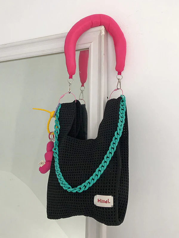 Chains Hollow Woven Shoulder Bags Handbags - Image 6