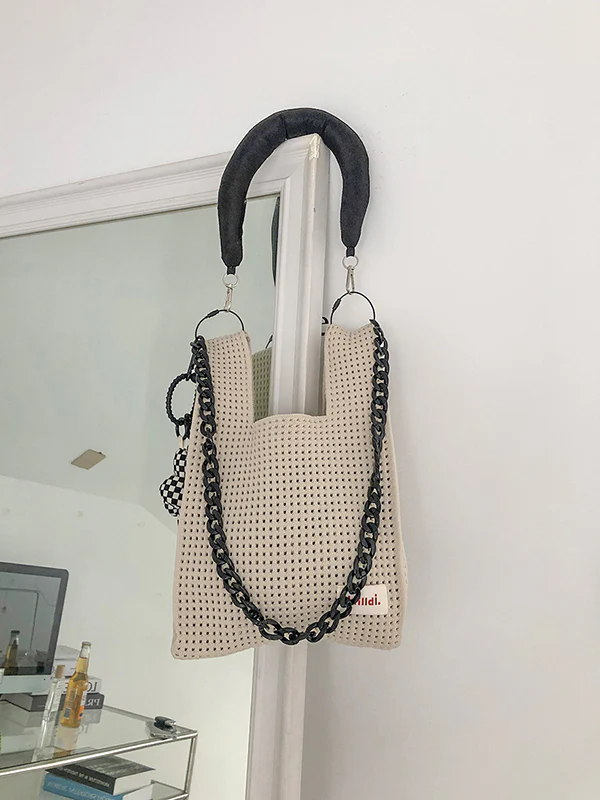 Chains Hollow Woven Shoulder Bags Handbags - Image 9