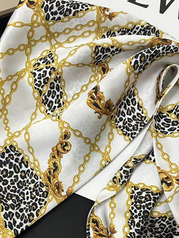 Chains Leopard Printed Scarf - Image 2
