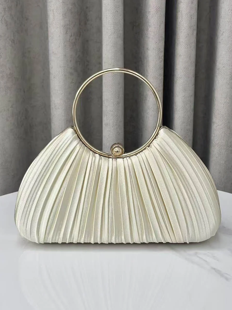 Chains Lock Pleated Crossbody Bags Evening Bags & Clutches - Image 4