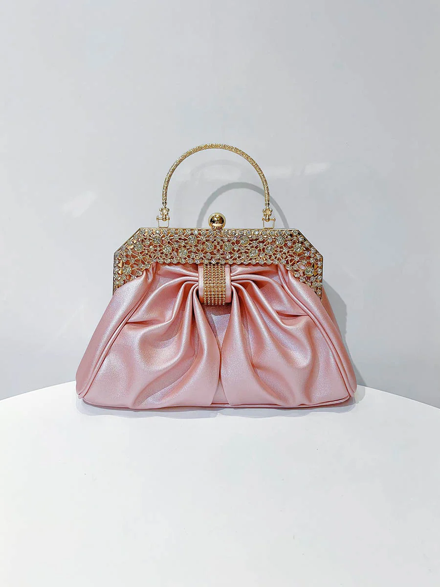 Chains Pleated Rhine Stones Split-Joint Evening Bags & Clutches Handbags - Image 8