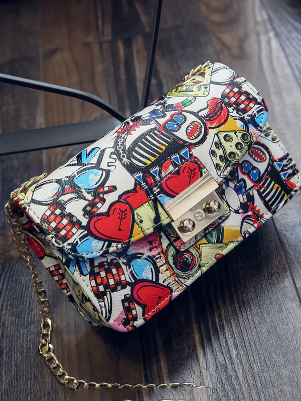 Chains Printed Zipper Crossbody Bags - Image 12