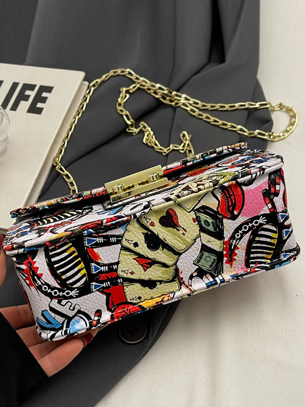 Chains Printed Zipper Crossbody Bags - Image 14