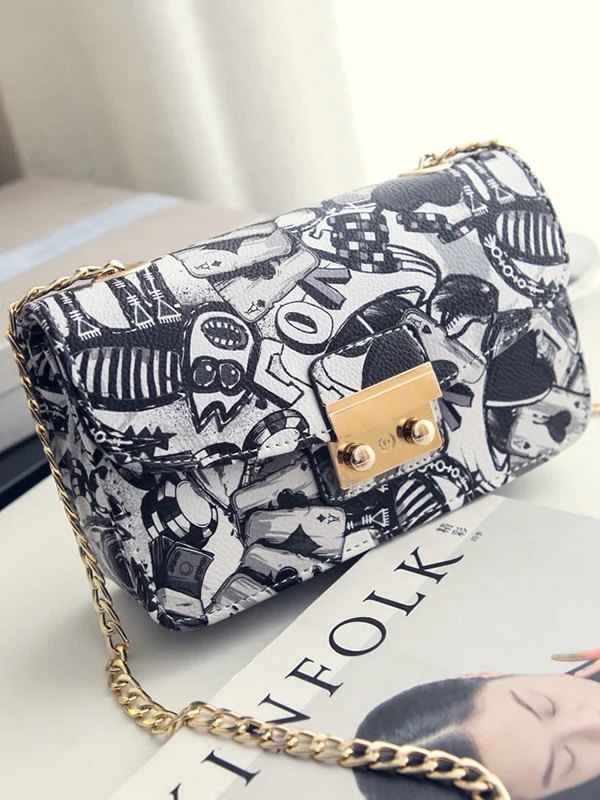 Chains Printed Zipper Crossbody Bags - Image 16