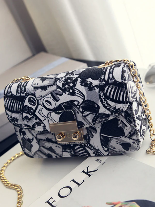 Chains Printed Zipper Crossbody Bags - Image 18