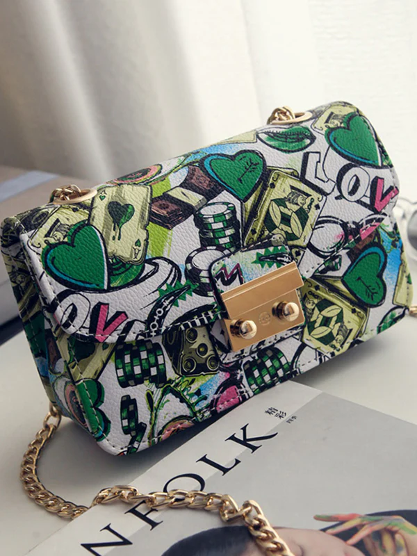 Chains Printed Zipper Crossbody Bags - Image 19