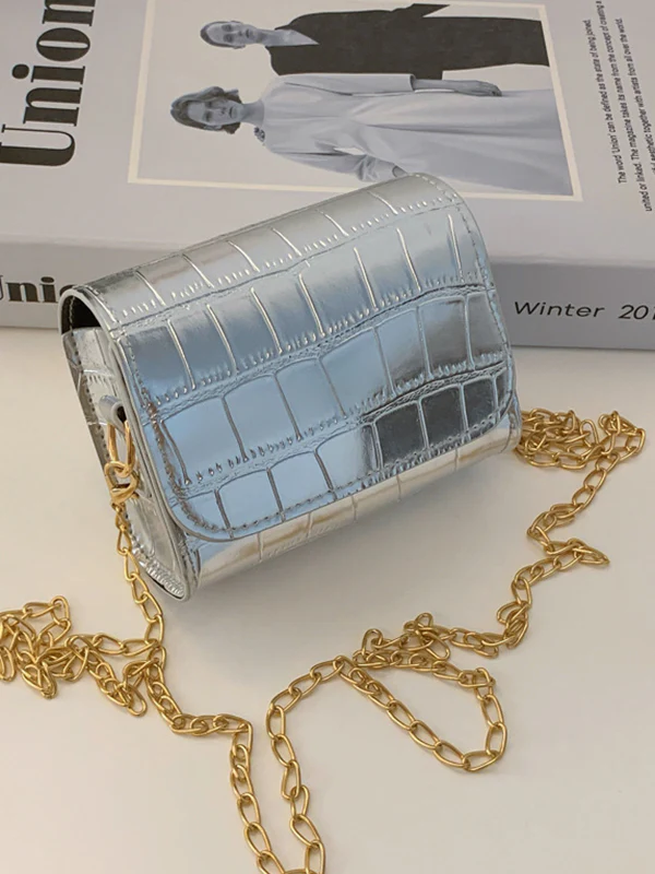Chains Shiny Split-Joint Bags Crossbody Bags - Image 2