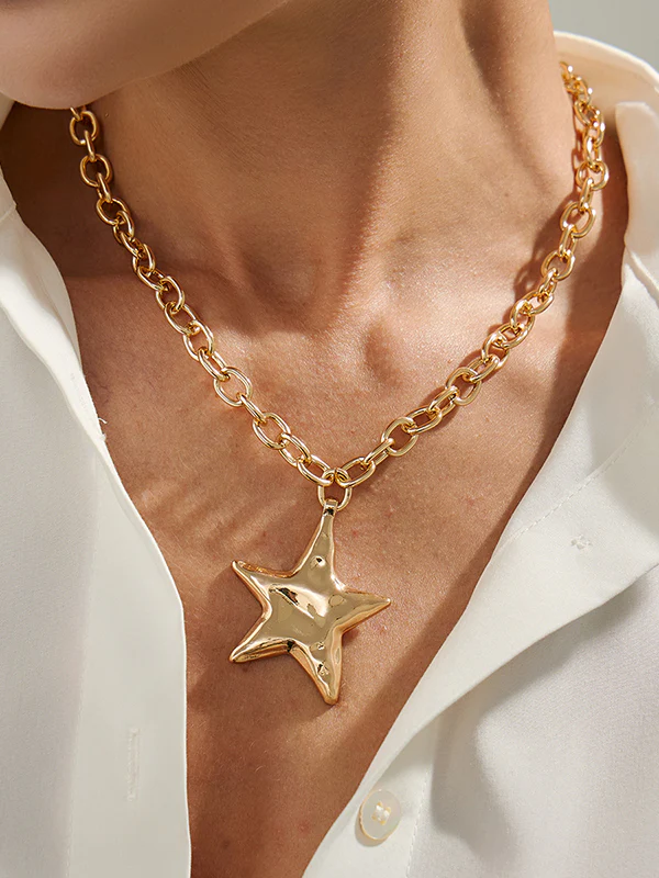 Chains Shiny Star Shape Necklaces Accessories