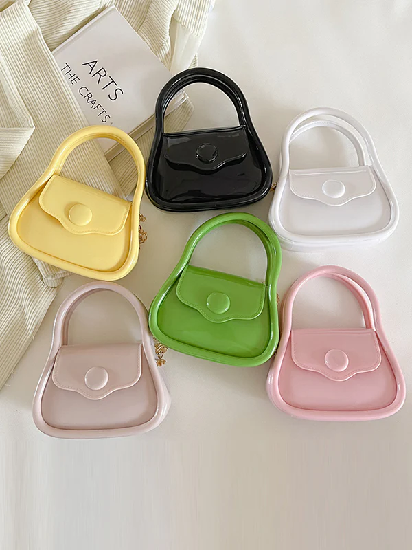 Chains Solid Color Crossbody Bags Satchels - Image 23
