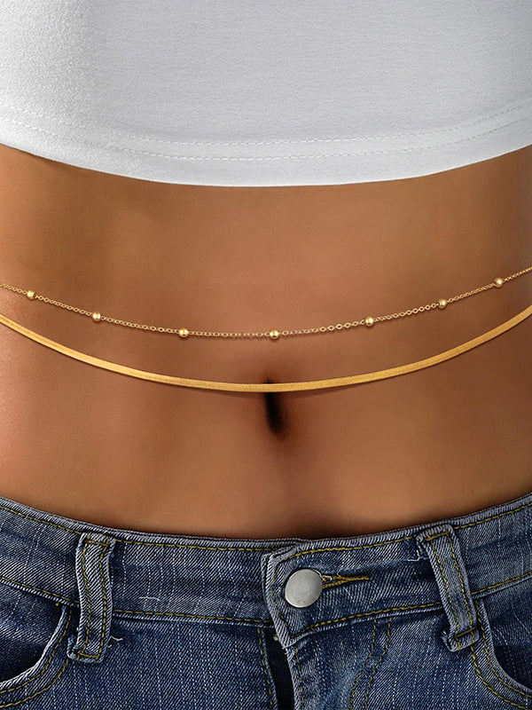Chains Solid Color Waist Chain Accessories Two Pieces - Image 2