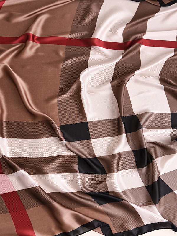 Chic Plaid Silk Imitation Shawl&Scarf - Image 4