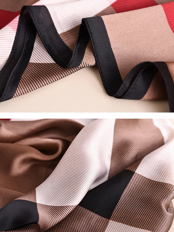 Chic Plaid Silk Imitation Shawl&Scarf - Image 5