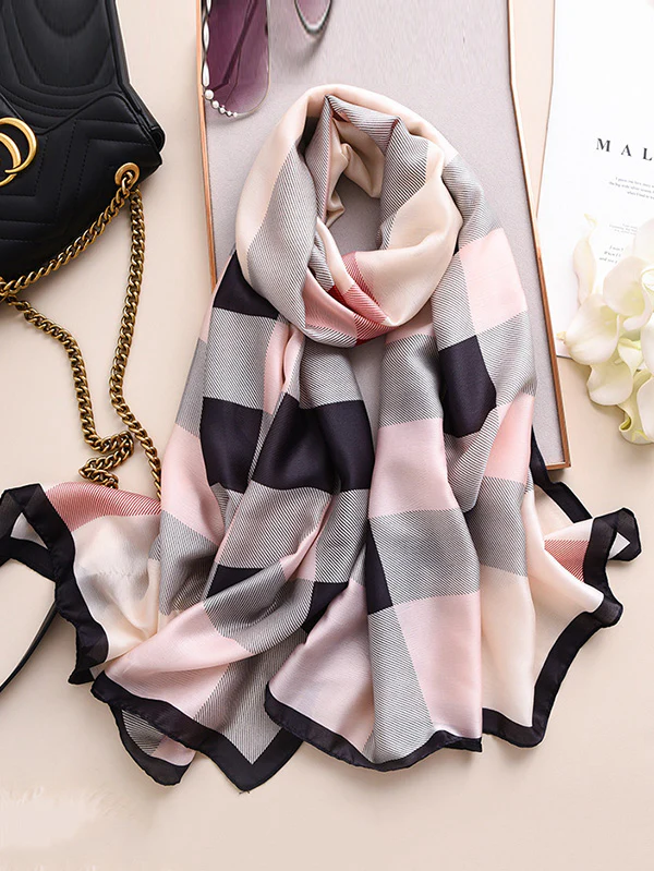 Chic Plaid Silk Imitation Shawl&Scarf - Image 7