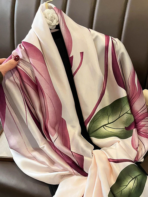 Chic Printed Contrast Color Silk Imitation Warm Shawl&Scarf - Image 2