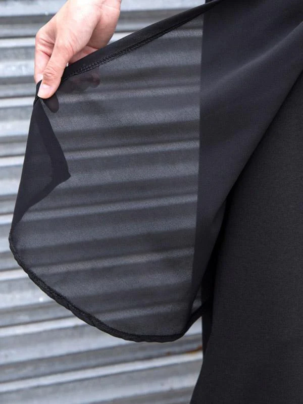 Chiffon Split-Joint Asymmetric Wide-Leg Pants - Image 4