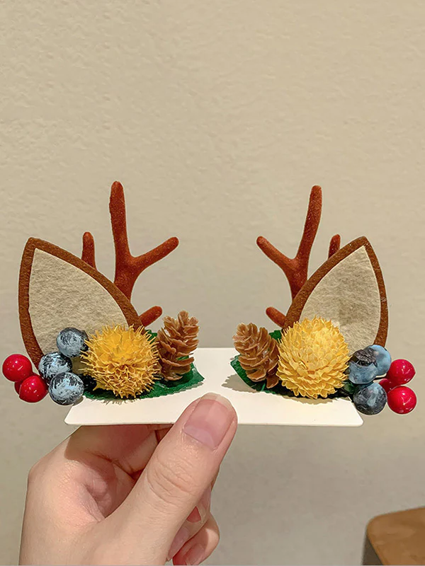 Christmas 10 Colors Handmade Elk Headwear - Image 13